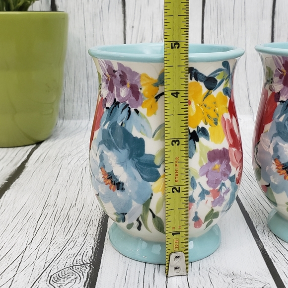 2 NWT Pioneer Woman Sweet Romance Blossoms Ceramic Mugs Floral Blue Green - Picture 7 of 8